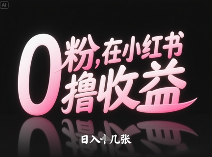 0粉在小红书撸收益，日入几张-迦哆网创社