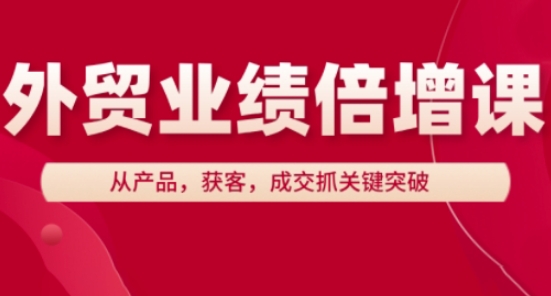 外贸业绩倍增课，从产品，获客，成交抓关键突破-迦哆网创社