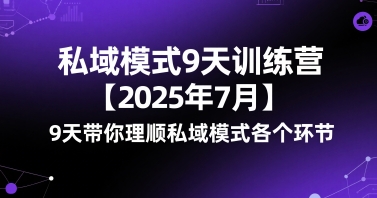 私域模式9天训练营【2025年7月】​9天带你理顺私域模式各个环节-迦哆网创社