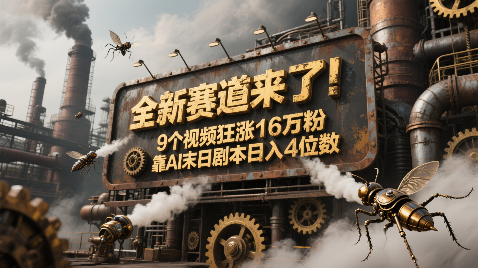 全新赛道来了！9个视频狂涨16万粉，靠AI末日剧本日入4位数，评论区爆肝追更！-迦哆网创社
