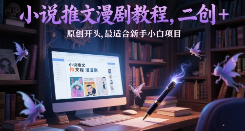 小说推文漫剧教程，二创+原创开头，最适合新手小白项目-迦哆网创社