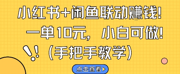 小红书+闲鱼联动挣钱，一单10元，小白可做-迦哆网创社