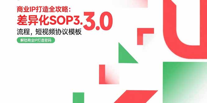 商业IP打造全攻略：差异化SOP3.0流程，短视频协议模板，婚恋项目实战案例-迦哆网创社