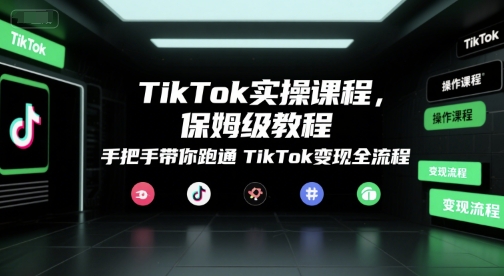 TikTok实操课程，保姆级教程，手把手带你跑通TikTok变现全流程-迦哆网创社