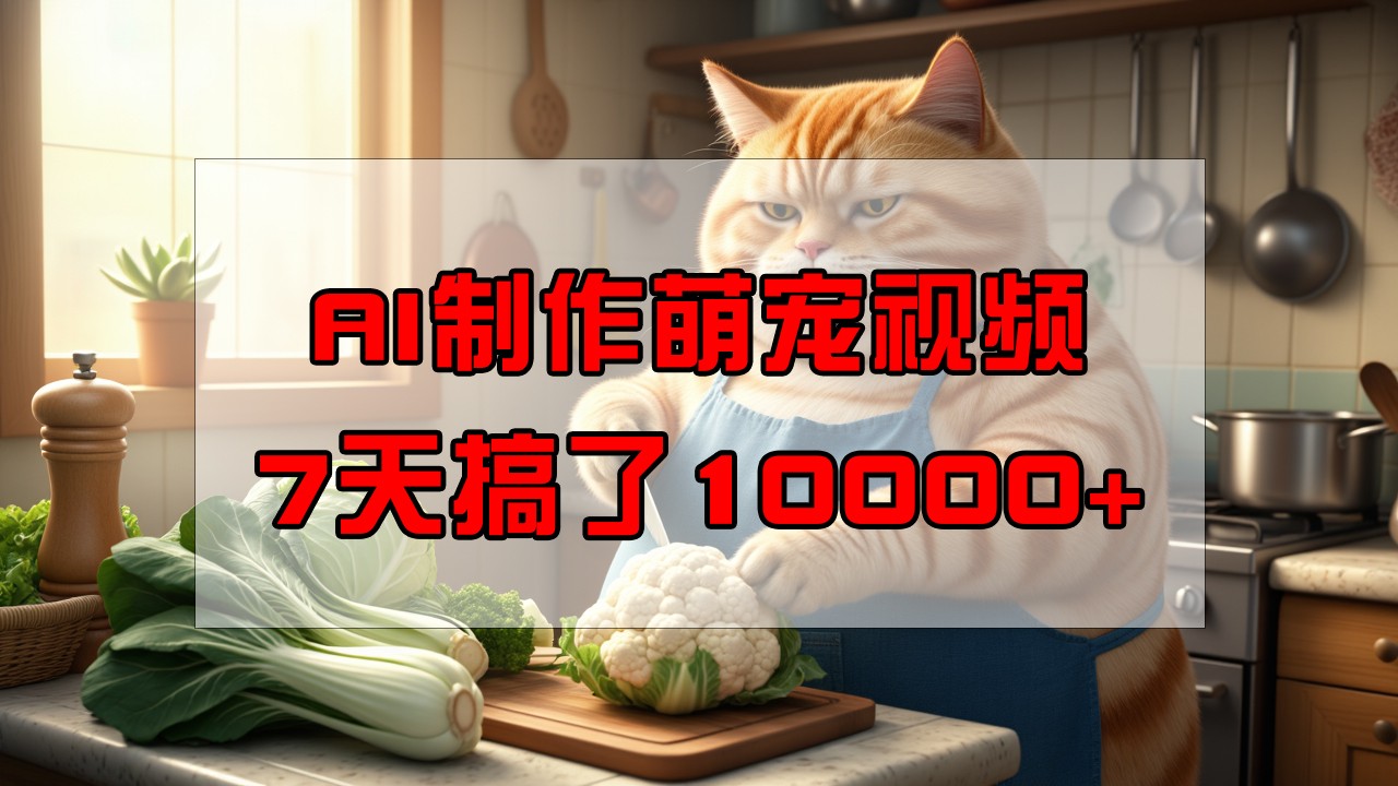 靠AI制作萌宠视频，7天搞了1万+，操作简单门槛低，有手机就行-迦哆网创社