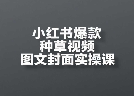 小红书爆款种草视频图文封面实操课，​开店、选品、引流、变现全流程-迦哆网创社