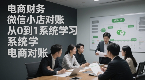 电商财务微信小店对账，从0到1系统学习电商对账-迦哆网创社