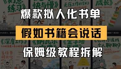 最新爆款拟人化书单玩法，假如书籍会说话，保姆级教程-迦哆网创社