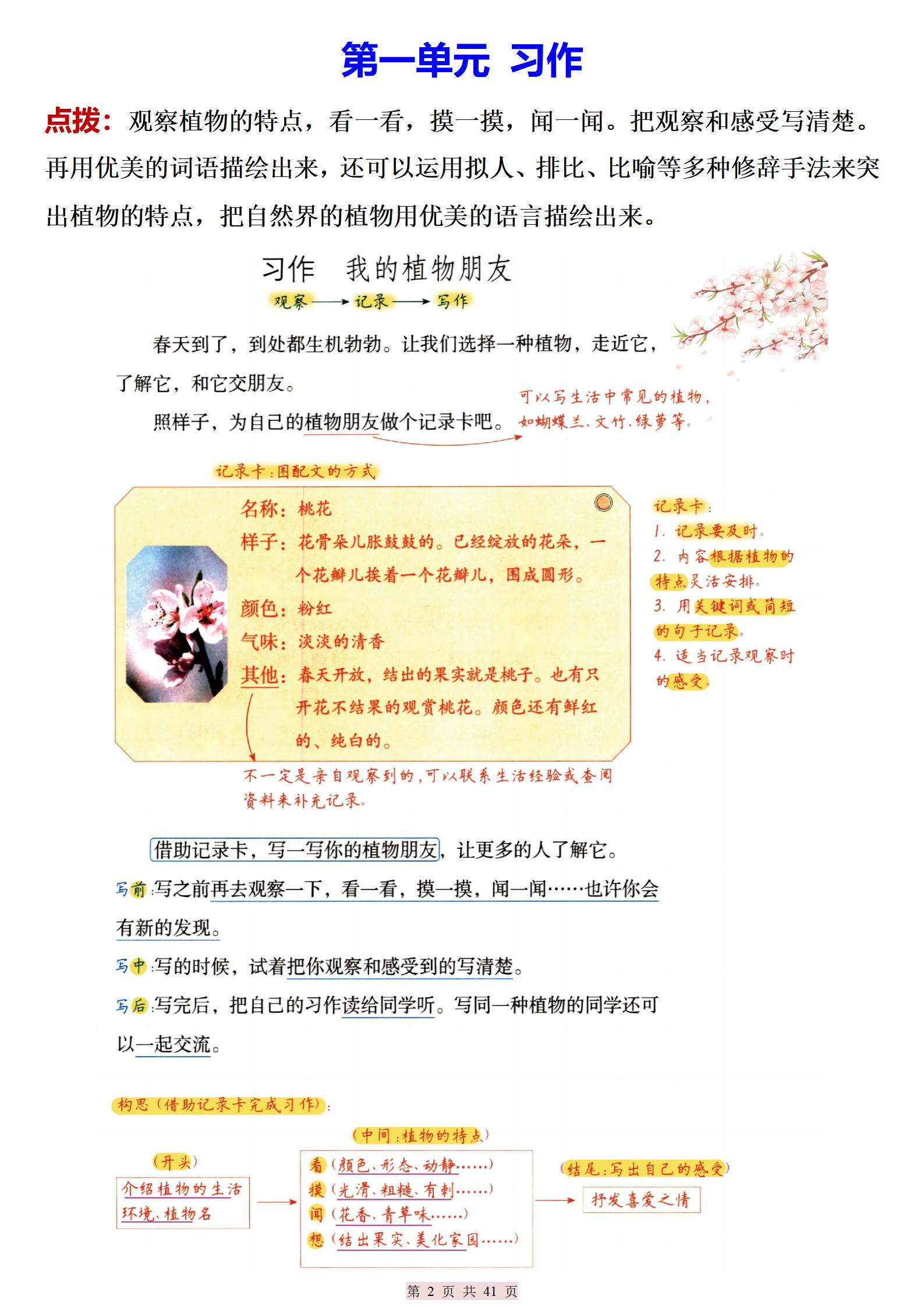 三下语文期末复习习作写作技巧及范文分析（41页）-迦哆网创社