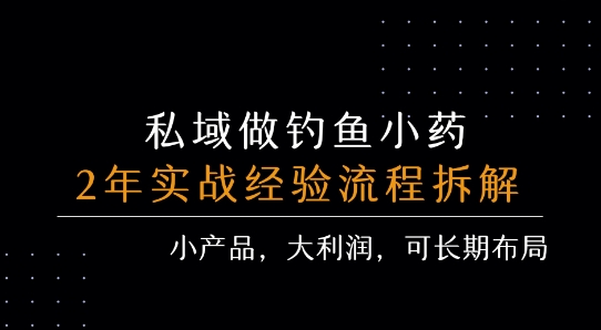 私域做钓鱼小药 每单利润3张+ 详细流程拆解-迦哆网创社