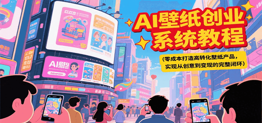 AI壁纸创业系统教程，零成本打造高转化壁纸产品，实现从创意到变现的完整闭环-迦哆网创社