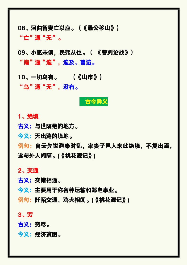 【2025秋新版】四年级语文上册《文言文知识点》，考试必考！-迦哆网创社