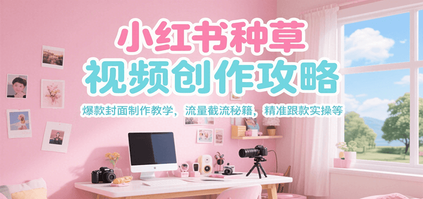 小红书种草视频创作攻略，爆款封面制作教学 ，流量截流秘籍 ，精准跟款实操等-迦哆网创社