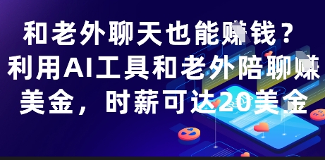 和老外聊天也能挣钱？利用AI工具和老外陪聊挣美金，时薪可达20刀-迦哆网创社