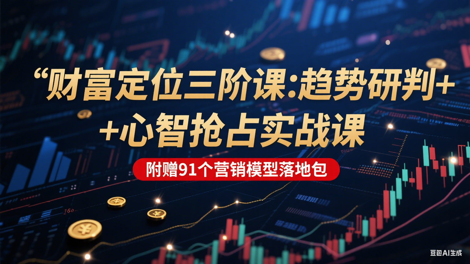 财富定位三阶：趋势研判 + 心智抢占实战课，附赠91个营销模型落地包-迦哆网创社