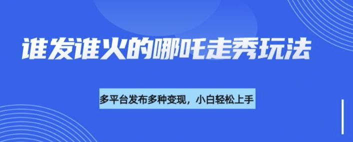 利用deepseek制作谁发谁火的哪吒2人物走秀视频，多平台发布多种变现-迦哆网创社