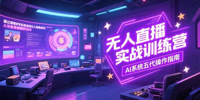 无人直播实操训练营，从设备搭建到话术，AI系统五代操作指南(7月更新-迦哆网创社