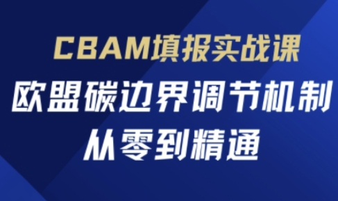 CBAM填报实战课，欧盟碳边界调节机制，从零到精通-迦哆网创社