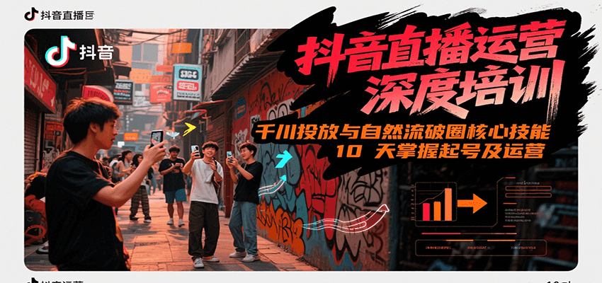 抖音直播运营深度培训，千川投放与自然流核心技能，10天掌握起号及运营(6-7月新课)-迦哆网创社