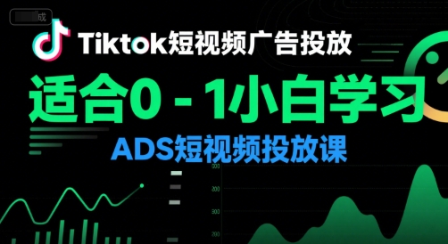 Tiktok短视频广告投放，适合0-1小白学习ADS短视频投放课-迦哆网创社