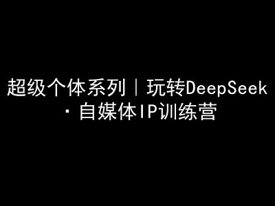 超级个体系列，玩转DeepSeek·自媒体IP训练营，deepseek教程-迦哆网创社